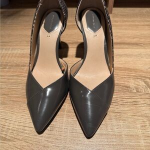 Zara Charcoal Pointed-Toe D'Orsay Pumps